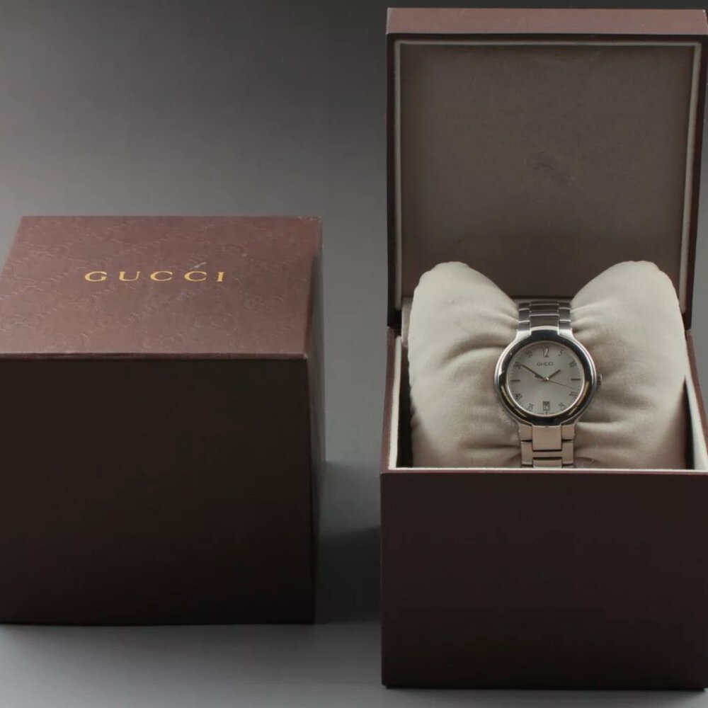 MINT Gucci Men's White Face Watch FULL BOX - Picture 2 of 5